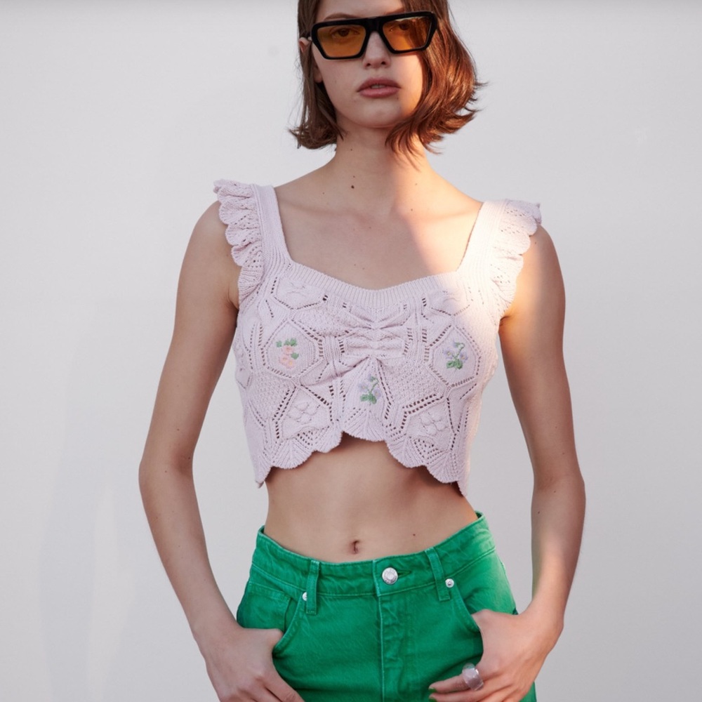 Zara Floral Knit Top - NWT